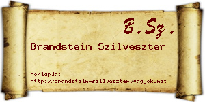 Brandstein Szilveszter névjegykártya